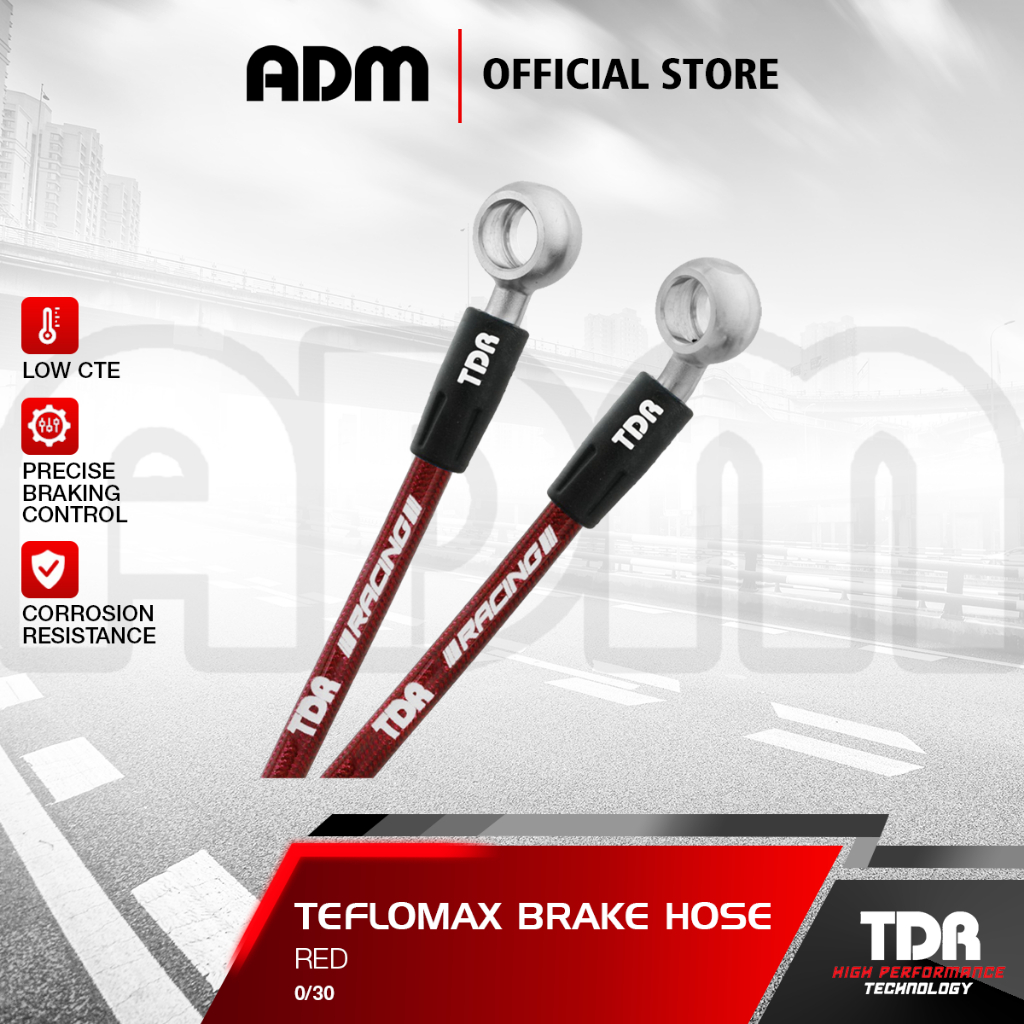 TDR TEFLOMAX BRAKE HOSE 24 (RED)